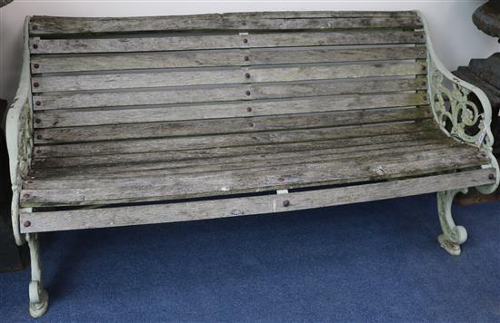 A Victorian style cast iron bench, W.158cm